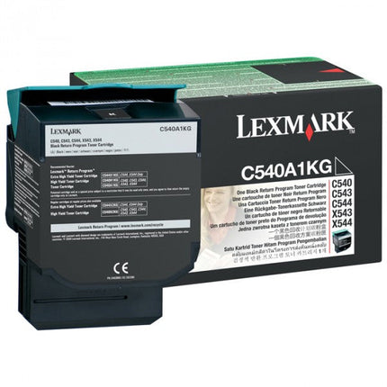 Genuine Lexmark Black Return Program Toner Cartridge, C540A1KG