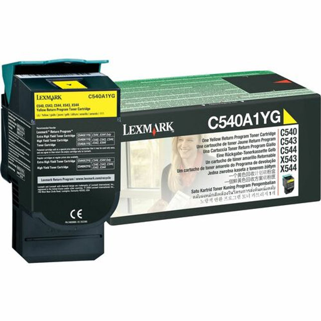 Genuine Lexmark Yellow Return Program Toner Cartridge,  C540A1YG