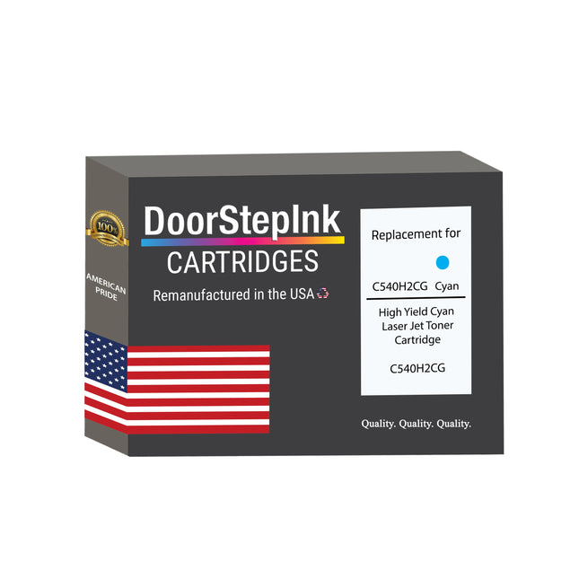 Remanufactured in the USA For Lexmark C540H2CG High Yield Cyan Laser Toner Cartridge, C540H2CG