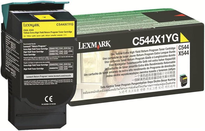 Lexmark C544X1YG Extra High Yield Yellow Toner Cartridge