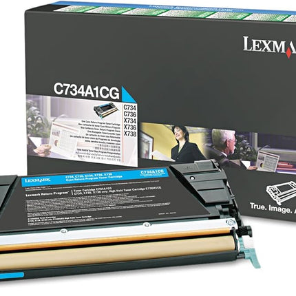 Genuine Lexmark C734A1CG Standard Yield Cyan Toner Cartridge