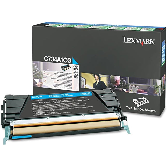 Genuine Lexmark C734A1CG Standard Yield Cyan Toner Cartridge