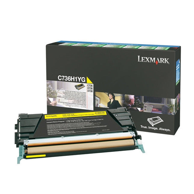 Original Lexmark C736/X736 High Yield Yellow Toner Cartridge ,C736H1YG