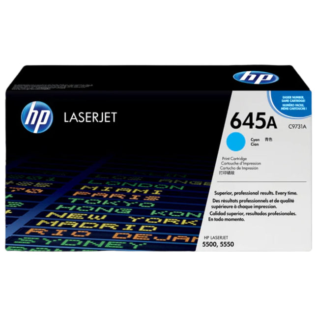 Original HP 645A Cyan LaserJet Toner Cartridge, C9731A