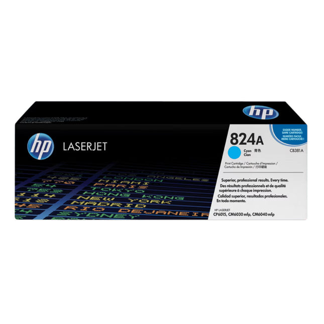 Original HP 824A Standard Yield Cyan Toner Cartridge, CB381A