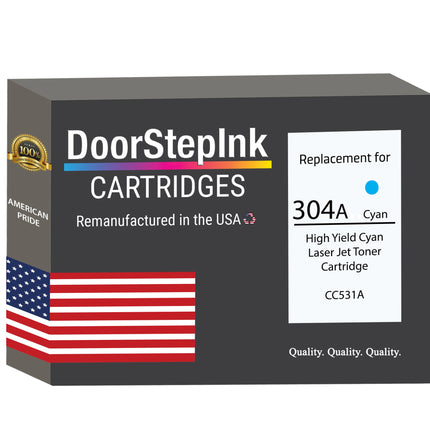 HP 304A High Yield Cyan LaserJet Toner Cartridge, CC531A