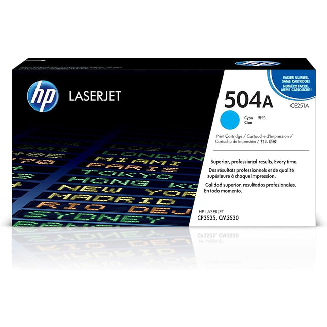 HP 504A High Yield Cyan LaserJet Toner Cartridge, CE251A