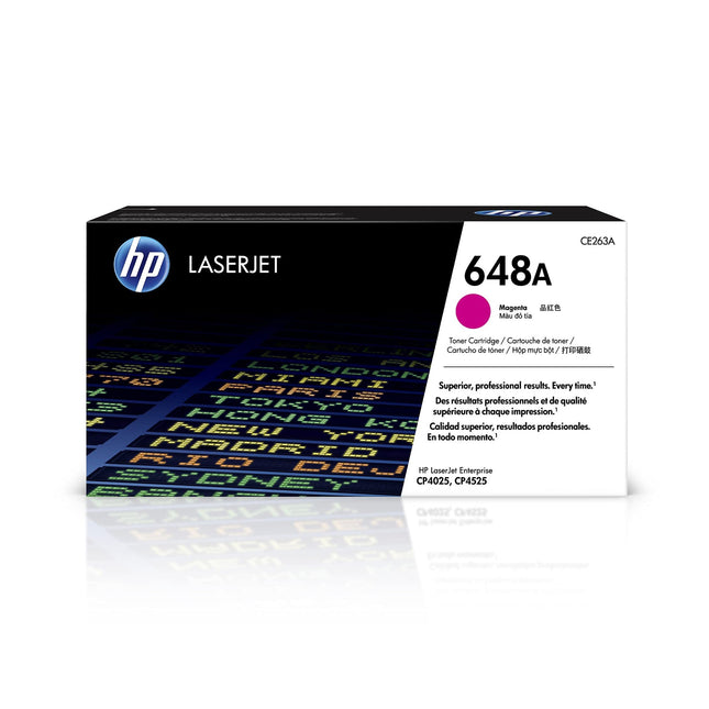 HP 648A Magenta Standard-Yield LaserJet Toner Cartridge, CE263A