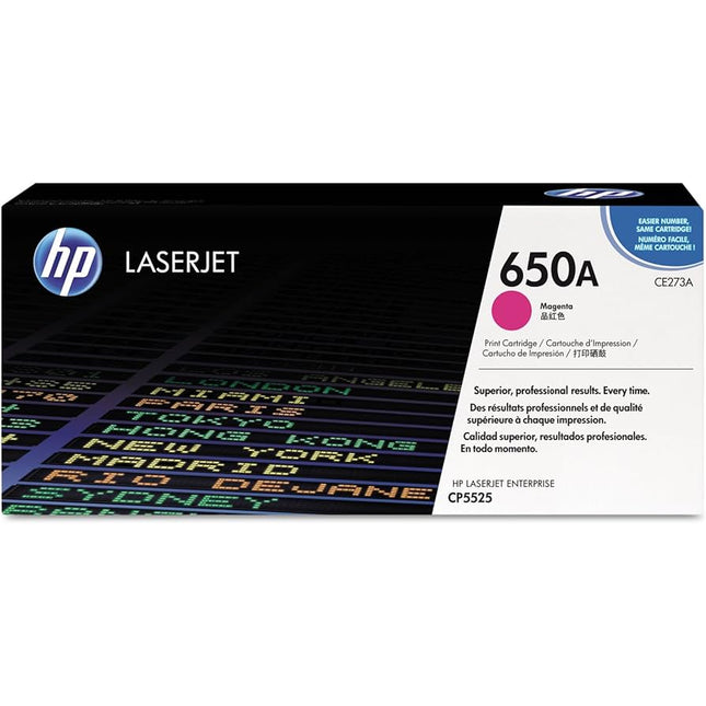Genuine HP 650A Standard-Yield Magenta Laser Toner Cartridge, CE273A