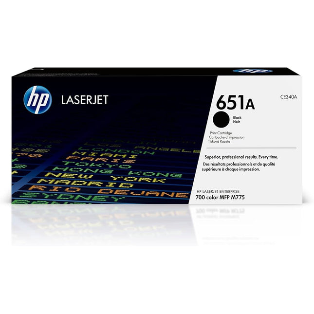 Genuine HP 651A Standard-Yield Black Toner Cartridge, CE340A