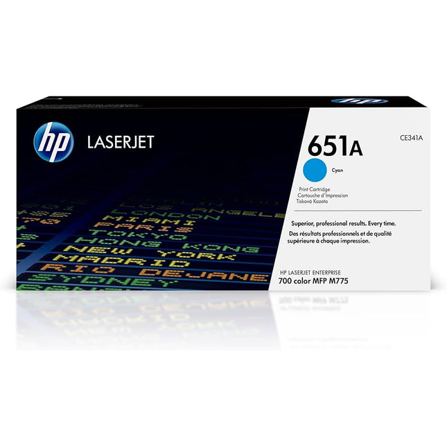 Genuine HP 651A Standard-Yield Cyan Toner Cartridge, CE341A