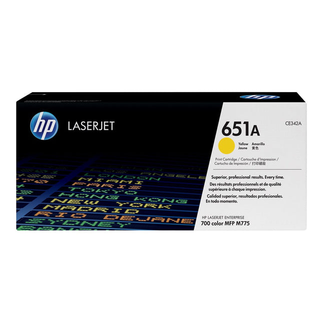 Genuine HP 651A Standard-Yield Yellow Toner Cartridge, CE342A
