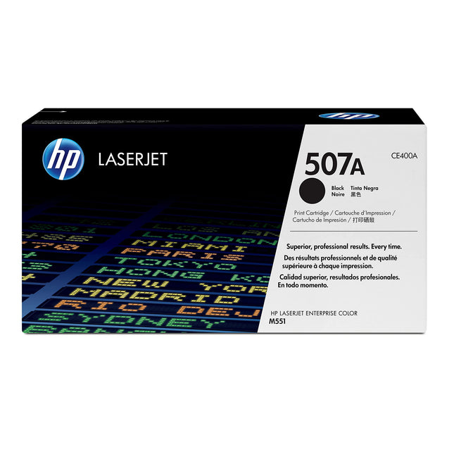 Genuine HP 507A Standard-Yield Black Toner Cartridge, CE400A