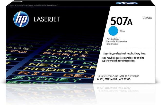 HP 507A High Yield Cyan LaserJet Toner Cartridge, CE401A