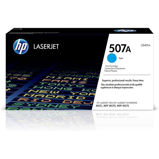 HP 507A High Yield Cyan LaserJet Toner Cartridge, CE401A