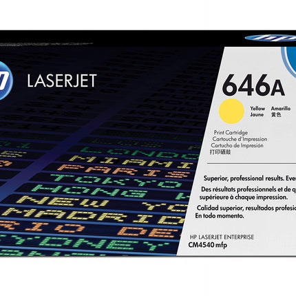Genuine HP 646A Standard Yield Yellow LaserJet Toner Cartridge, CF032A