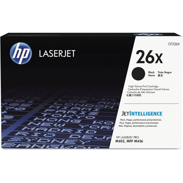 HP 26X High Yield Black Toner Cartridge, CF226X