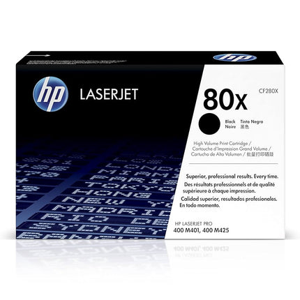 HP 80X High Yield Black LaserJet Toner Cartridge, CF280X