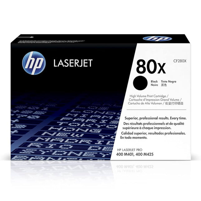 HP 80X High Yield Black LaserJet Toner Cartridge, CF280X