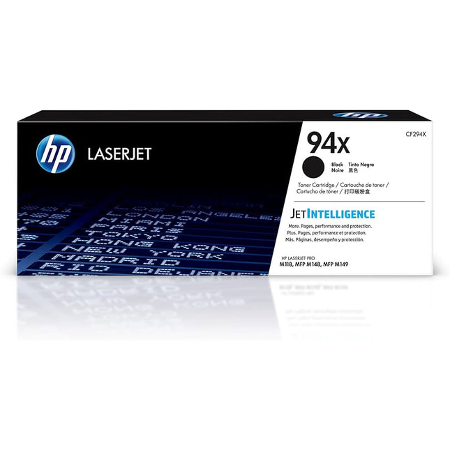 HP 94X High Yield Black LaserJet Toner Cartridges, CF294X
