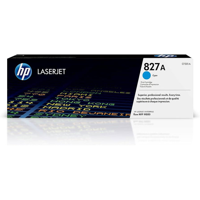 Genuine HP 827A Standard-Yield Cyan Laser Toner Cartridge, CF301A