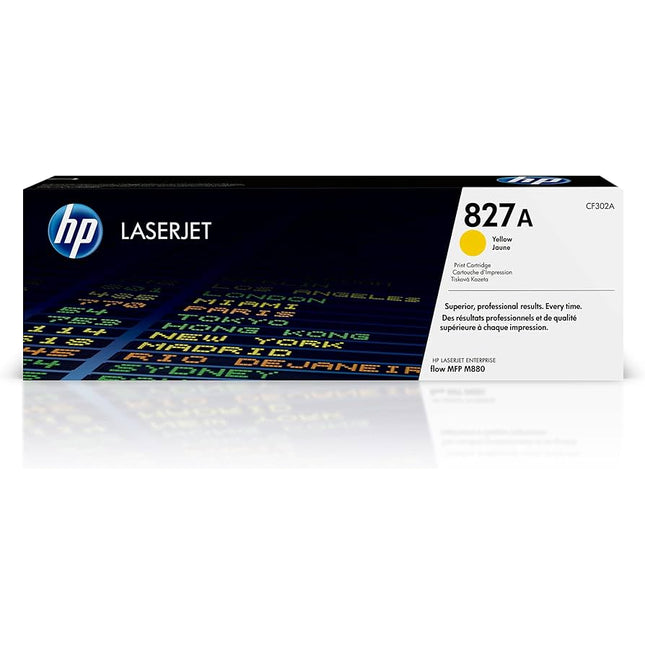 Genuine HP 827A Standard-Yield Yellow Laser Toner Cartridge, CF302A