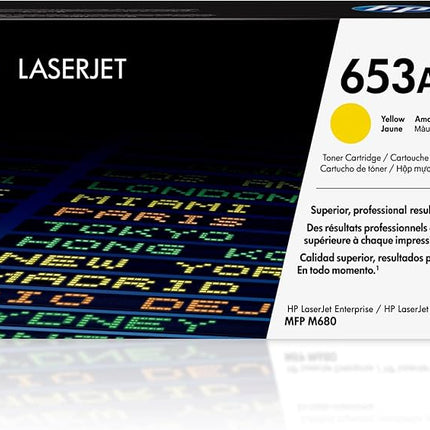 Genuine HP 653A Standard-Yield Yellow Toner Cartridge, CF322A