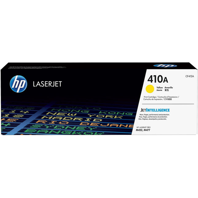 HP 410A Standard-Yield Yellow Laser Toner Cartridge, CF412A