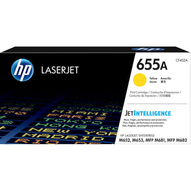 Original HP 655A Standard Yield Yellow Toner Cartridge, CF452A