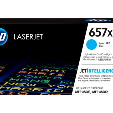 Original HP 657X High Yield Cyan Toner Cartridge, CF471X