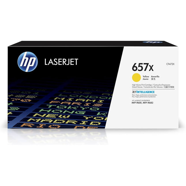 Genuine HP 657X High Yield Yellow LaserJet Toner Cartridge, CF472X