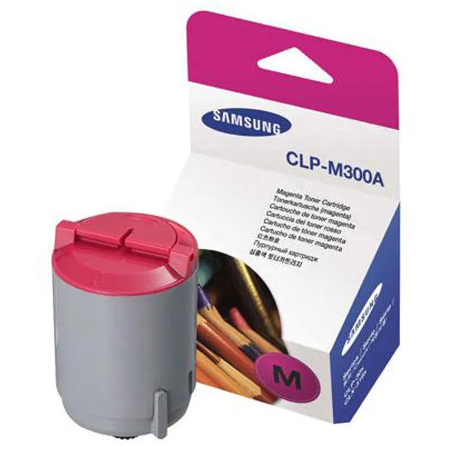 Original Samsung CLP-M300 Standard Yield Magenta Toner Cartridge, CLP-M300A