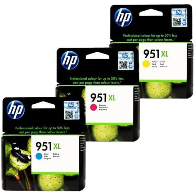 Genuine HP 951XL High Yield Tri-Color Ink Cartridge, CR318BN-3 Pack