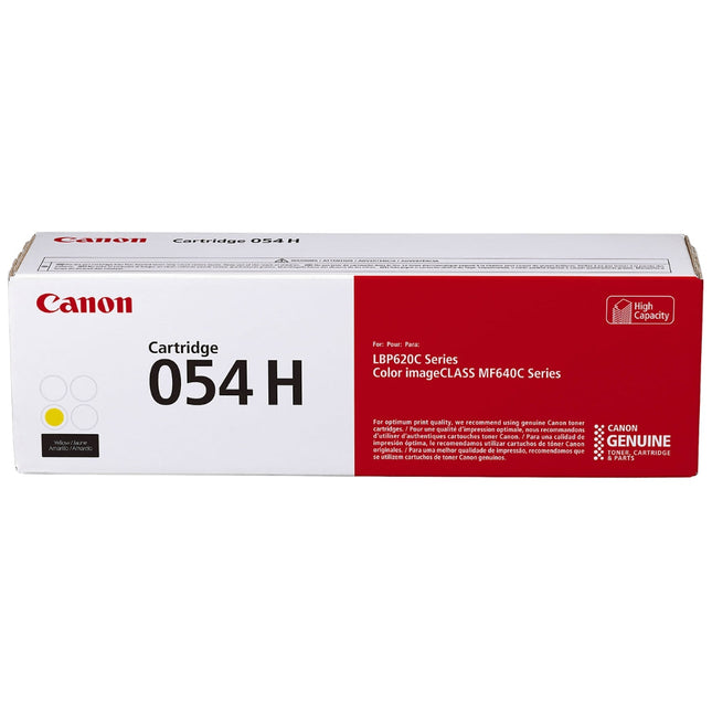 Canon 054H High-Yield Yellow LaserJet Toner Cartridge, 3025C001