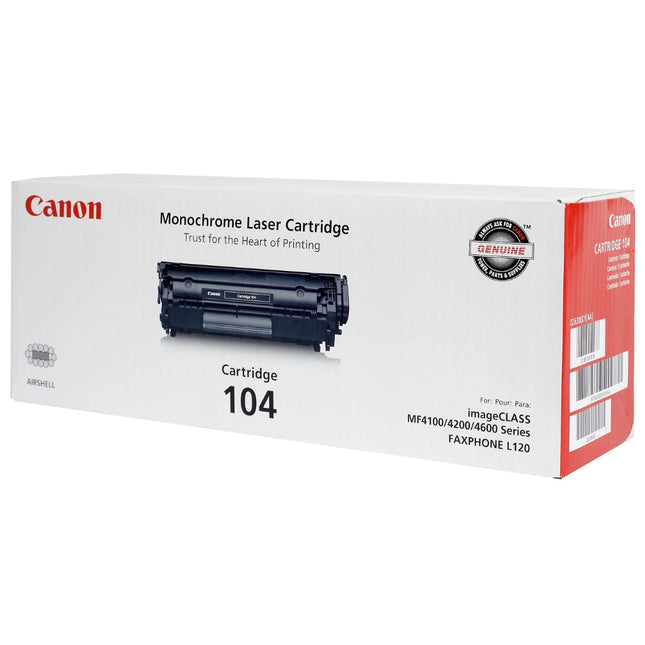 Canon 104 High Yield Black LaserJet Toner Cartridge, 0263B001