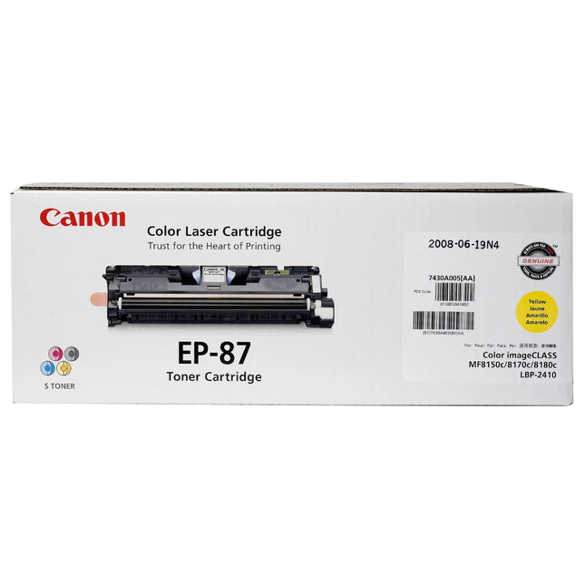 Canon EP-87 Yellow Toner Cartridge, 7430A005