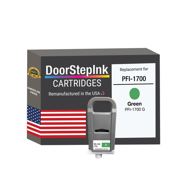 DoorStepInk Brand for Canon PFI-1700 Green Remanufactured in U.S.A Ink Cartridges