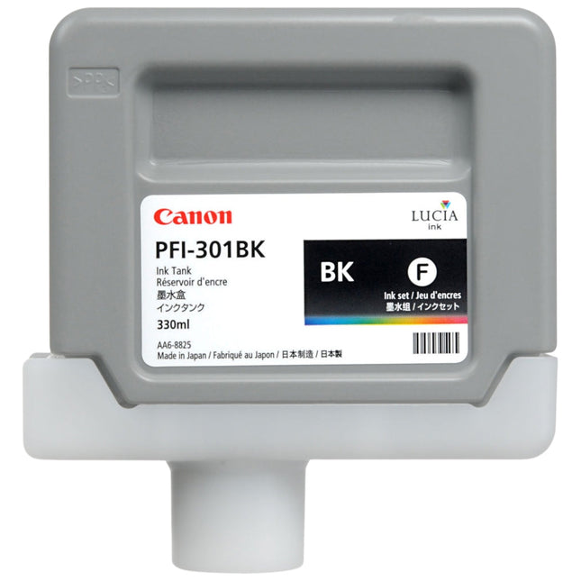 Canon PFI-301BK Standard-Yield Black Ink Cartridge, 1486B001AA