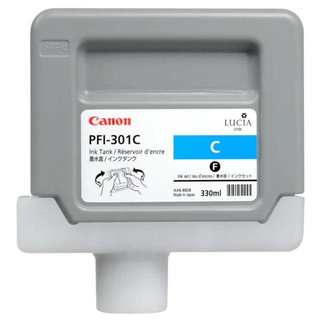 Canon PFI-301C Standard-Yield Cyan Ink Cartridge, 1487B001AA