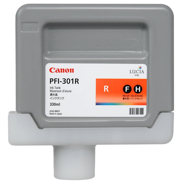 Canon PFI-301R Standard-Yield Red Ink Cartridge, 1492B001AA