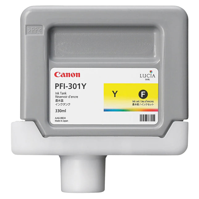 Canon PFI-301Y Standard-Yield Yellow Ink Cartridge, 1489B001AA
