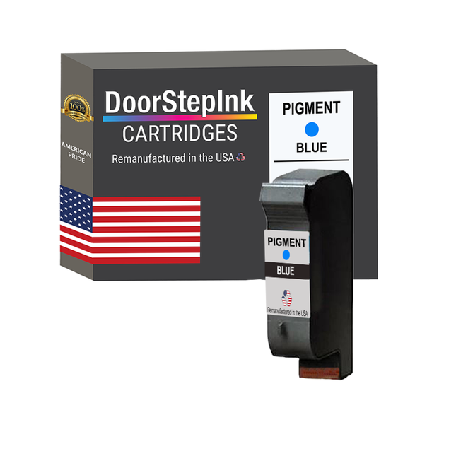 DoorStepInk TIJ Pigment Blue Ink Cartridge Made in the USA