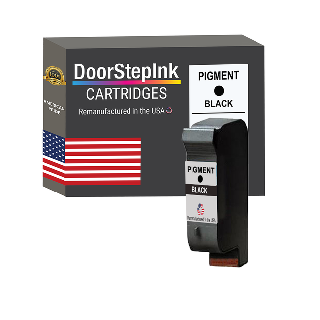 DoorStepInk TIJ Pigment Black Ink Cartridge Made in the USA