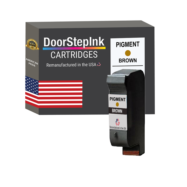 DoorStepInk TIJ Pigment Brown Ink Cartridge Made in the USA