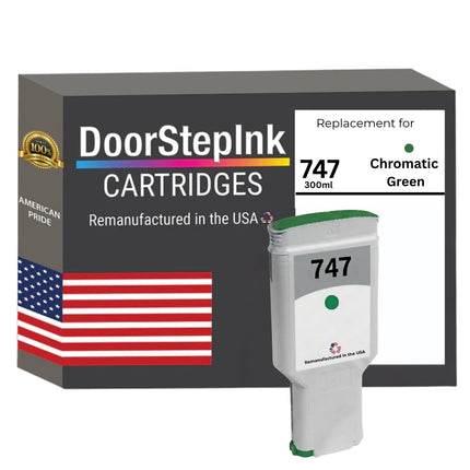 DoorStepInk Brand for HP 747 300mL Chromatic Green Remanufactured in the USA Ink Cartridge