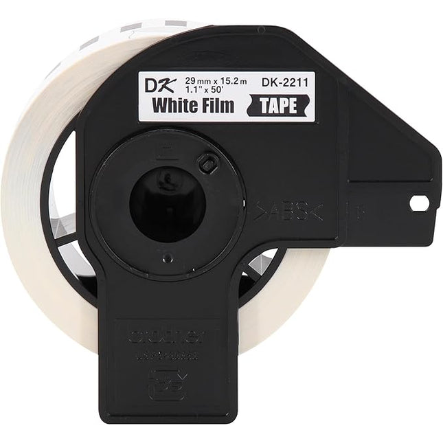 Genuine Brother DK-2211 Black on White Film Tape for QL Label Printers