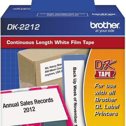 Genuine Brother DK-2212 Black on White Film Tape for QL Label Printers Black on White