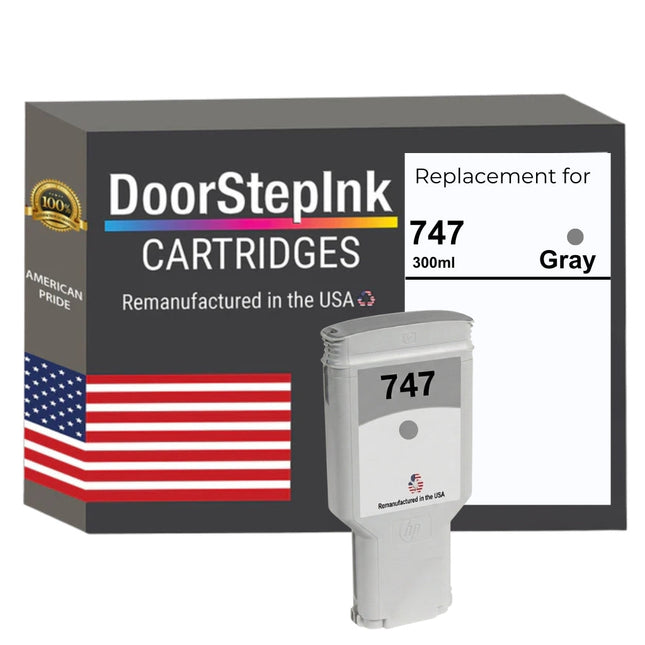 DoorStepInk Brand for HP 747 300mL Gray Remanufactured in the USA Ink Cartridge