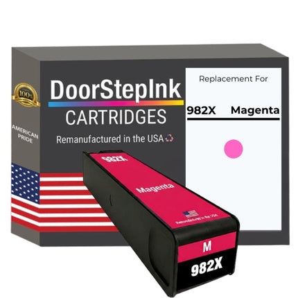 DoorStepInk Brand for HP 982X Magenta Remanufactured in the USA Ink Cartridge-T0B28A