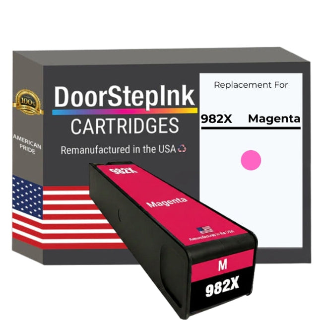 DoorStepInk Brand for HP 982X Magenta Remanufactured in the USA Ink Cartridge-T0B28A